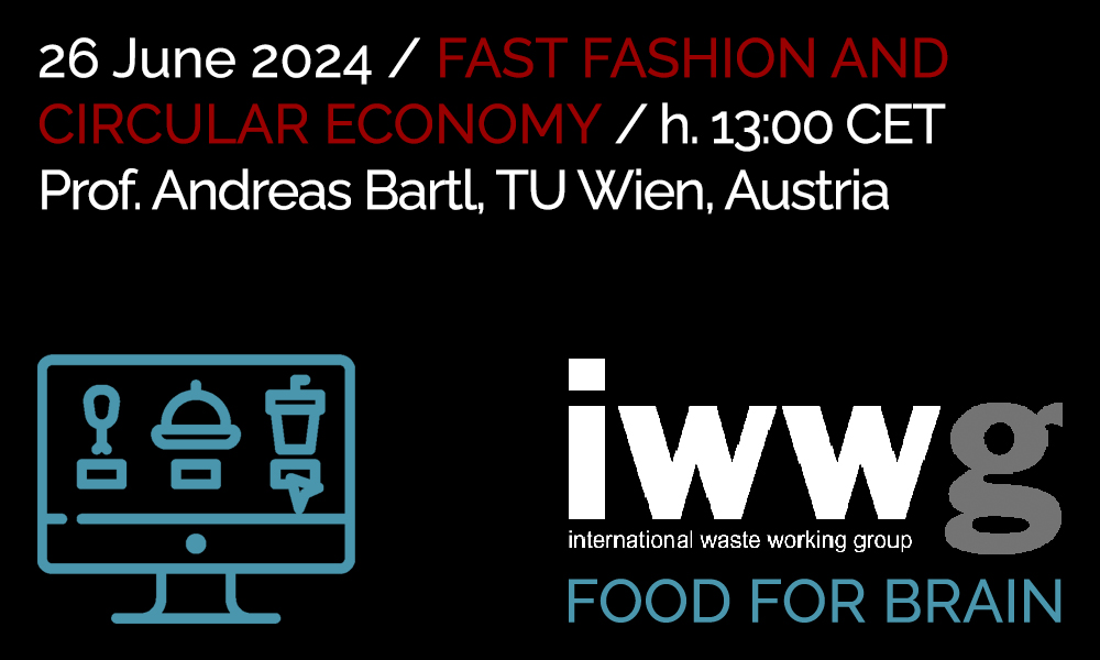 DON’T MISS OUT! Next Food for Brain lecture on Fast Fashion and Circular Economy by prof. Andreas Bartl
