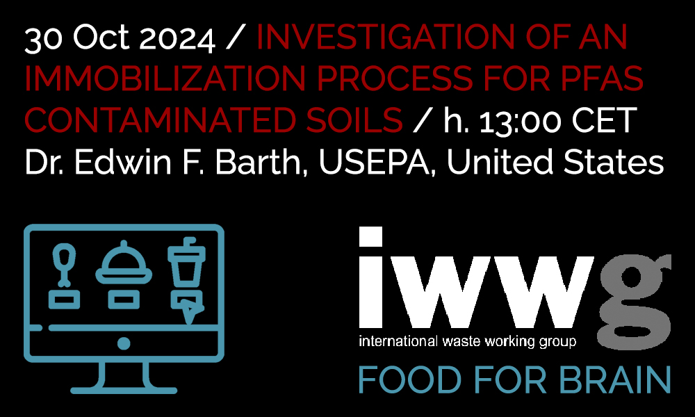 NEW! Next Food for Brain lecture on Investigation of an immobilization process for PFAS contaminated soils